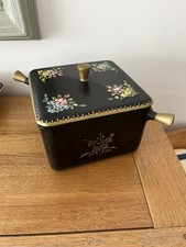 Vintage Canal/Barge Ware Metal Decorative Pot Painted By  Artist Maude Beale