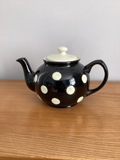 Teapot Funky Black And Cream Polka Dot by RayWare Really Unusual, Cool, Stylish 