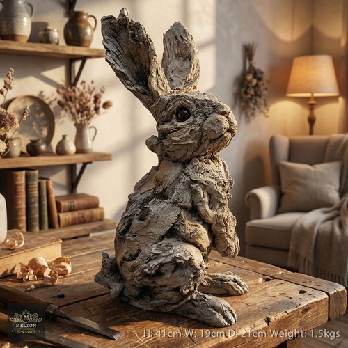 Wood effect hare resin - hare, rabbit