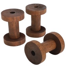 3pcs Dark Brown Wooden Reels