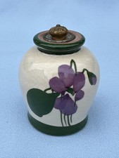Torquay Pottery Devon Violets Scent Perfume Bottle - Original Crown Stopper