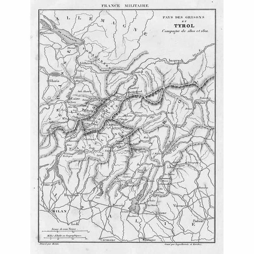 The tyrol antique map 1836 - map,