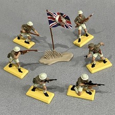 Britains Compatible Deetail 6x WW2 British Desert Rats (DSG) METAL BASES