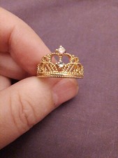 Gold Tone Crown Coronet Ring Sz UK O And USA Size 7