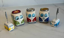 3 X VW Campervan egg cups/ Tea Light Candle Holders and 2 small picture holders 