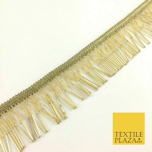 Gold beaded glass tube - beaded,