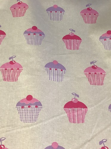 Cupcake curtain fabric - curtain, pink