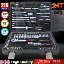 46/216 PCS Socket Set 1/2" 1/4" 3/8" Drive Ratchet Spanner Car Repair Tool Kit