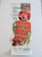 THERE'S A GIRL IN MY HEART US INSERT POSTER LEE BOWMAN ELYSE KNOX 1949