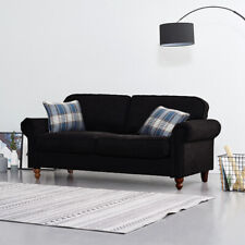 2, 3 Seater Linen Fabric Sofa Settee Couch Armchair with 2 Pillows Living Room