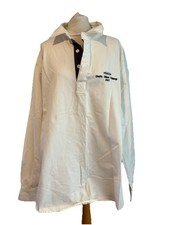 White Rugby Shirt Front Row Size XL Long sleeve Collar Cotton Men’s 
