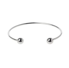 Two Bead Cuff Bangle Stainless