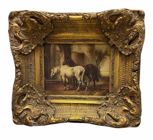 Oleograph print equestrian - oleograph,