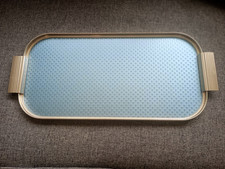 Vintage1950-60s Retro SUWAN blue & gold anodised drinks serving tray bar lounge