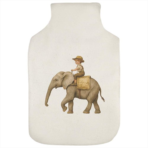 Boy riding elephant - 'boy, hot