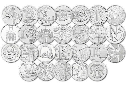 10p alphabet pence - a-z, 2018
