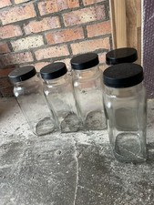 Vintage Glass Sweet Jars With Lids 1960s