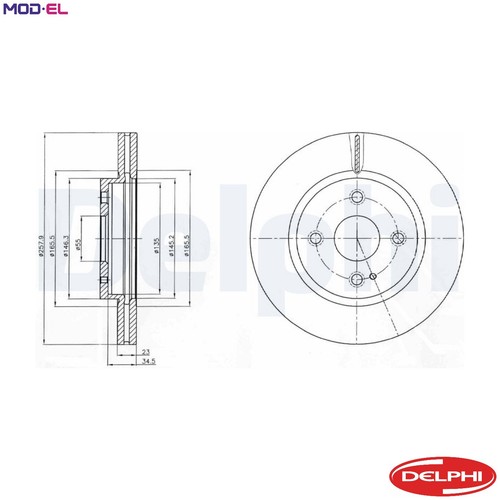 Brake disc bg4254c for fiat - 2x,