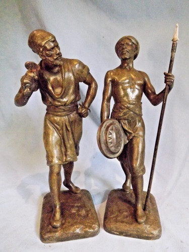 19c pair spelter tribal - of,
