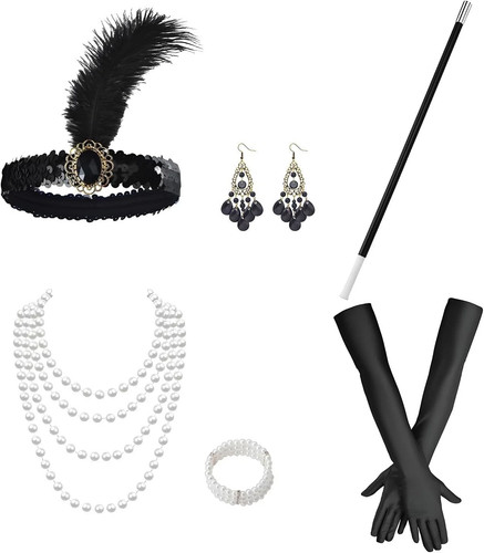 6pcs 1920s accessories for - 6pcs,