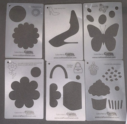 Seven plastic stencils - plastic, for
