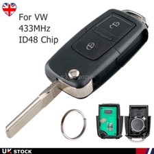 Remote Car Key Fob 433Mhz Chip 2B For VW Polo 2002 2003 2004 2005 2006 2007 2008