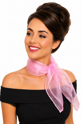 Pink chiffon scarf ladies 50s - pink,