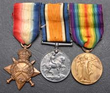WW1 Medal Trio ~  John Jeffrey