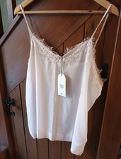 NOA NOA Occasion Pale Pink Camisole Tunic Top Adj Straps Lace Neck UK 16 RRP £39