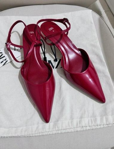 Zara red patent leather - red,