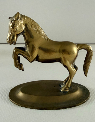 Vintage brass horse figurine - brass,