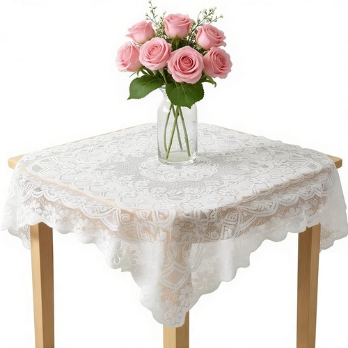 Lace tablecloth square - lace,