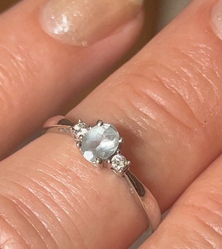 9ct white gold trilogy ring - gold,