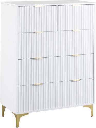 Miami white drawer chest - miami, 3+2