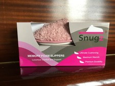 Snugz Ladies Womens Slippers Slip On Comfy Cozy Mules Memory Foam Size 3-4