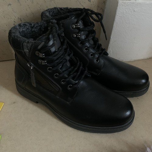 Ladies black boots pavers fur - black,