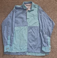 Chatham Deck Shirt Mens Medium Blue Colourblock Sailing Top Relaxed Fit UK Made