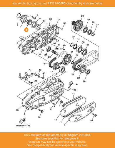 Yamaha bearing 93332 - bearing,, 93332-00086
