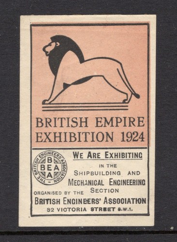 1924 wembley exhibition label - wembley,