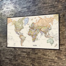 LARGE MAP OF THE WORLD WALL