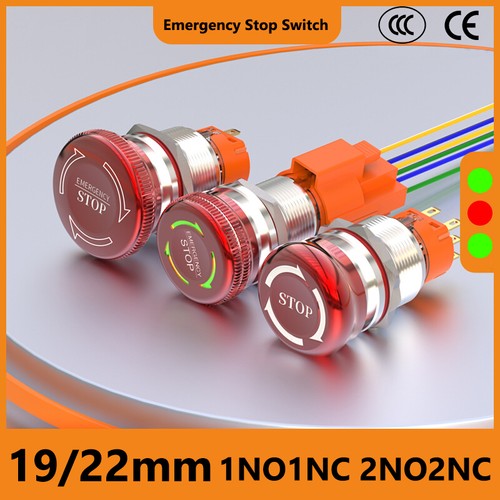 Led emergency stop 22mm - emergency, 19/22mm