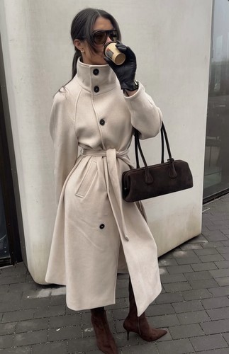 Zara long coat with wool - wool, and