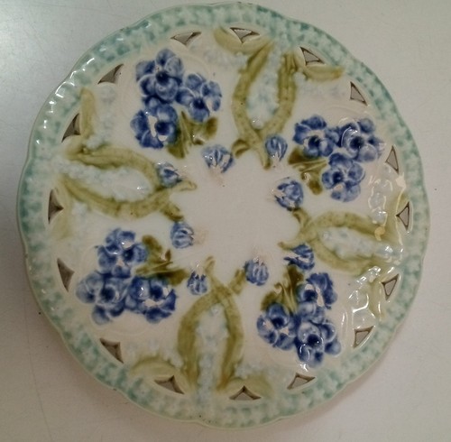 Majolica violet plate - majolica,