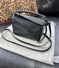 LOEWE Mini Puzzle Black Leather Bag