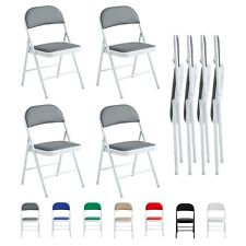 1/2/4/6Pcs Faux Leather Foldable Folading Chairs w/ Metal Frame and Padded Seat