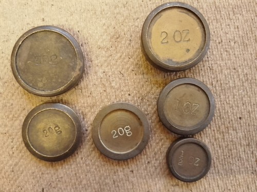 Small brass scale weights - brass,
