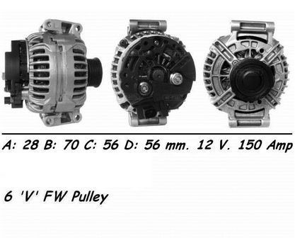 Wai alternator 150amp for audi - alternator,