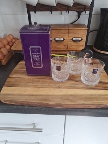 Edinburgh crystal whisky - 3x,