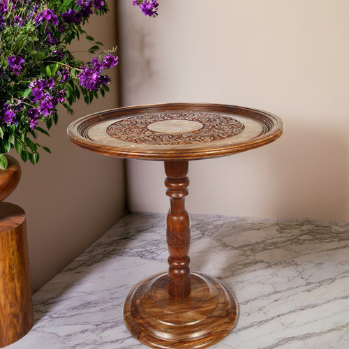 Table handcrafted round - handcrafted,