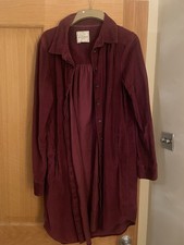 Fatface Burgundy Cord Midi Dress Size 14